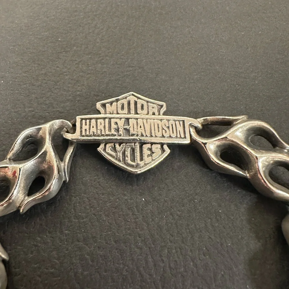 Harley-Davidson Sterling Silver Flame Chain Bracelet - Picture 2 of 5